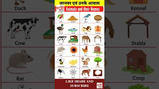 जानवर एवं उनके आवास animals and their house🏠 🔥🔥 #study4u #shelter #study #shorts