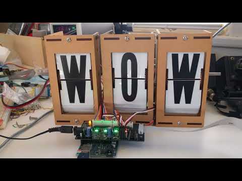 DIY Split-flap display: three module demo