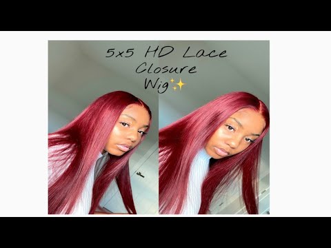 BLACK TO RED W/ L’Oréal Hi Color || 5x5 HD LACE CLOSURE WIG || FT: Divahglam Hair || Antasia Monae