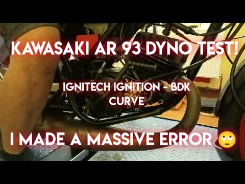 Ignitech Dyno Power Test - Kawasaki AR 93  #kawasaki #power #mopedtuning