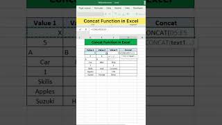 Concat Function in Excel | Advanced Excel Formula #excel #excelfunction #exceltips #exceltutorial