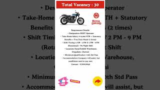 Tamil Nadu Job l Chennai Job l Fresher Job l Job Vacancy l Oragadam Job l #job #jobvacancy2025 #yt