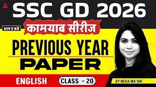 SSC MTS/GD English Classes 2026 | English Previous Year Paper 20 | SSC MTS, GD English By Neha Mam