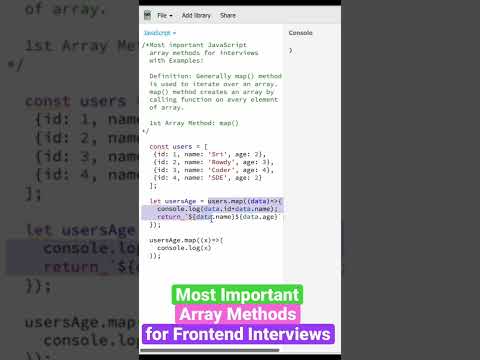 (Q-25) Most important JavaScript Array methods for interviews #javascript #arrays #interview