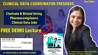 Clinical Data & Pharmacovigilance FRESHERS Jobs in Clarivate, Medical AI, Bristol Myers | FREE DE...
