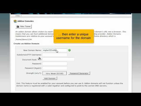 How to create an addon domain in cPanel