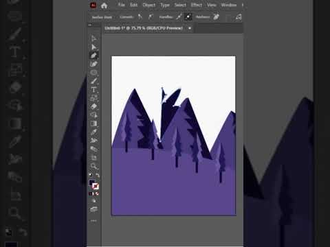 Tutorial of Landscape ||Adobe illustration. #adobeillustrator #digitalart #designtutorial