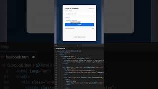 Facebook Login Page using HTML & CSS Clean UI Design #coding #shorts