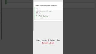 How to count unique values inside a list || python