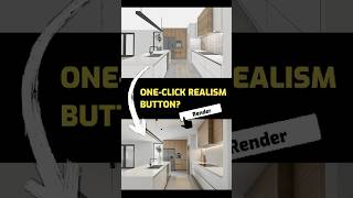 One-click to a photorealistic kitchen render #ai #sketchuprender #sketchup #interiordesign