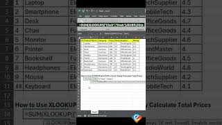 Excel Trick: Combine XLOOKUP with SUM for Quick Price Calculations! 💡💰🪑🖥️ #excel