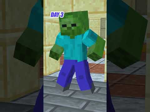 Baby zombie regrets chasing away the beggar #zombie #minecraft  #shortvideo #minecraftanimation