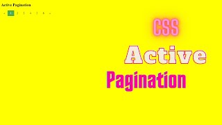 CSS Active Pagination