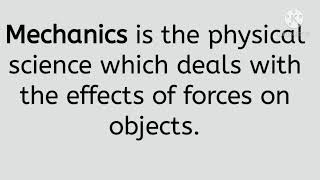 What is Mechanics | top definition of Mechanics.