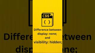 Difference bw display none and visibility hidden in css? #interview #javascript #learning #education