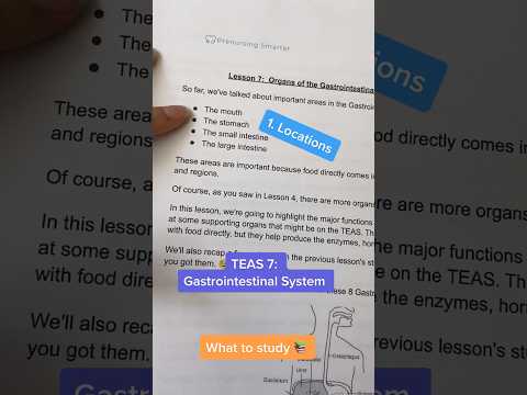 TEAS 7 GI System #teastest study notes