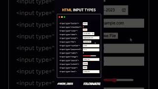 ⌨️🧠 HTML Input Types You NEED to Know! | Build Better Forms! 🚀🔥#HTMLInputTypes #WebForms