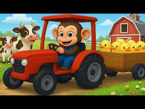 Monkey Funny Fixes Tractor and Plows Beet Field - Farm Work | MonKey Cartoon 🐒