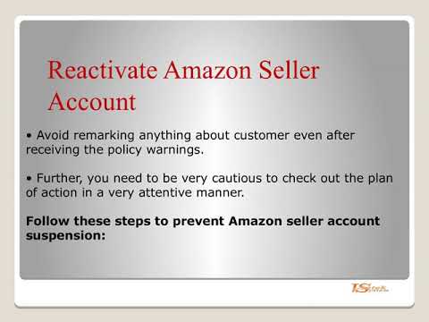 Tips for seller account on Amazon  Reactivate with 24 hrs