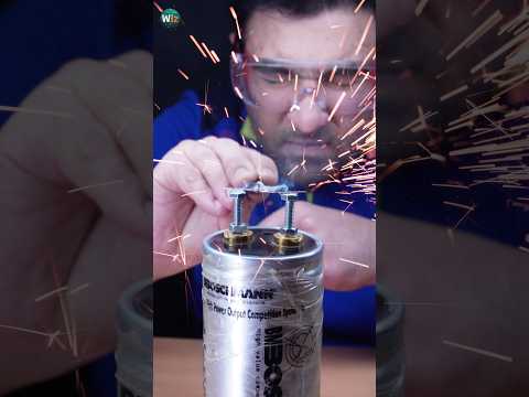 If we short-circuit a large capacitor, what happens?😁 #ElectroWiz