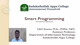 Smart Programming (Conditional Operator in C)