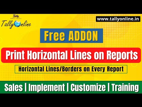 Free Addon in Tally: Tally Print Horizontal Lines On Reports