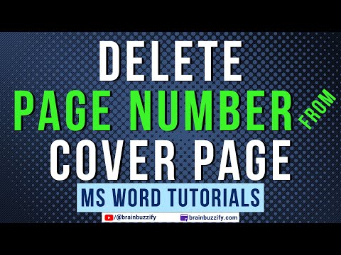 How to Remove Page Number From Cover Page in MS Word - Delete Page Number from the First Page