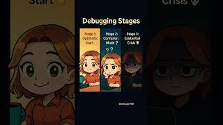 Debugging is not just a process… it’s an emotional rollercoaster 🎢 Three stages of debugging😂#code