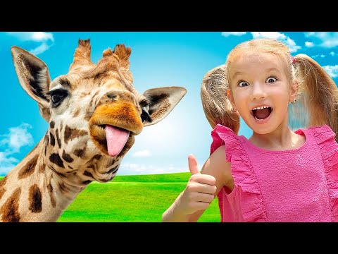 Tim y Essy alimentan animales en el zoologico
