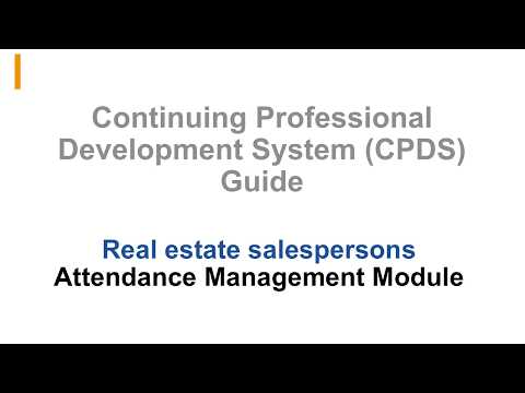 CPDS guide: Real estate salespersons (2/4) - Attendance Management Module