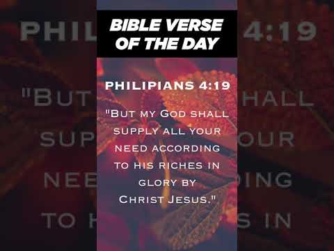 Bible Verse of the Day | God Will Supply All Your Needs | Philippians 4:19