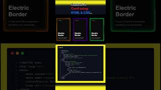Animated Electric Card Effect | Using HTML5 & CSS, Modern! 😎  #html5 #css3
