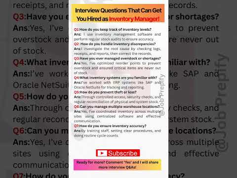 Inventory Manager Interview Questions That Can Get You Hired!#jobprepify  #hiringtips #inventory