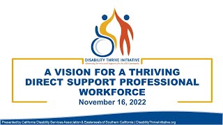 A Vision for a Thriving Direct Support Professional Workforce