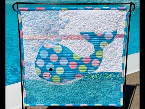 Whale Quilt Pattern, Miniature Quilt Pattern, Bubbles the Baby Whale