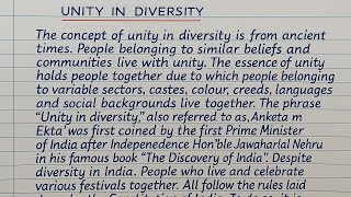 Unity in Diversity Essay 100 Words in English