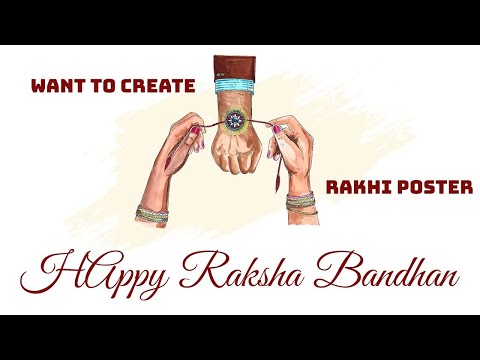Rakhi Poster Design in Photoshop   2 Min Poster Design for beginner   Happy Rakshbandahan