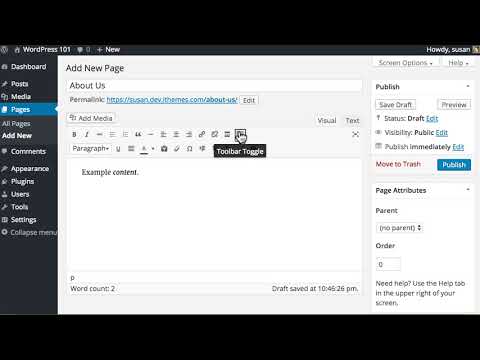 Creating wordpress page.