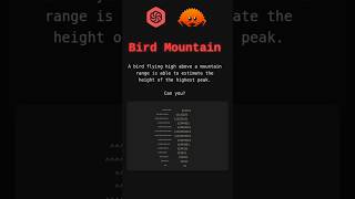Rust Code Wars Kata Kyu5 Bird Mountain #shorts #codingrust #coding #algorithm #programming #codewars