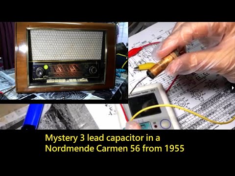 Solving the mystery of the 3 lead capacitor in a 1955 NordMende Carmen 56 tube radio