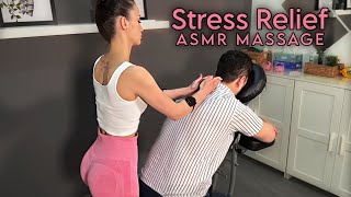 Steffi Chair Massage ASMR on Male Model – Full Body Stress Relief Therapy