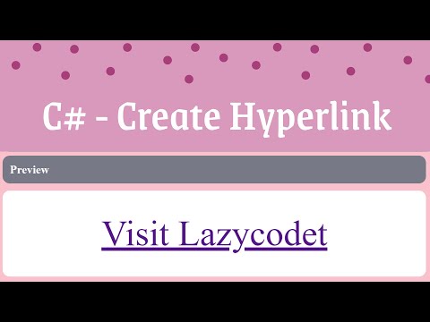[C# WPF] - Create Hyperlink with LazyCodet