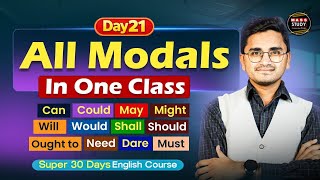 Day 21 | All Modals in One Class। Spoken English Live Class। 30 Days English Course