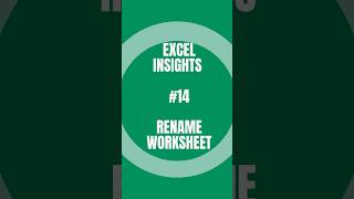 RENAME Worksheet using Shortcut keys in Excel #excel #dataextractor #excelformula #excelformulas