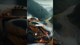 AI Nature Exploration l Travel Discovered l Python vs Bus #shorts #python #bus #short #amazing #wow