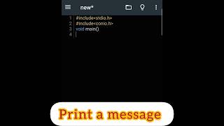 print a message in C language🤗👍😊 #clanguage #coding #learncoding #shorts