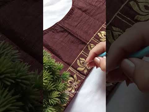 New fabric design on blouse..⭐ #latest #design #fabric #art #durgapuja #bengali #artwork #tranding