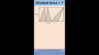 Shaded Area | Area of Triangle | Geometry Math Question | High School Math Problem