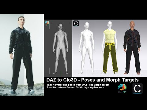 Daz to Clo3d - Poses - Export and Import settings for changing poses - Daz to Clo to Blender