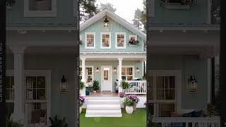Charming Two-Story Tiny American House with Hanging Flowers 🏡🌸🇺🇸